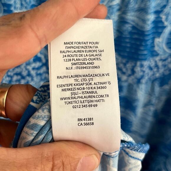 Lauren Ralph Lauren Jersey Knit Floral Flutter Cap V-Neck Tiered Midi Dress 8 - Picture 11 of 11